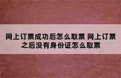 网上订票成功后怎么取票 网上订票之后没有身份证怎么取票